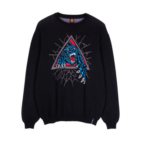 Santa Cruz Natas Panther Knit Pullover Jumper - Black