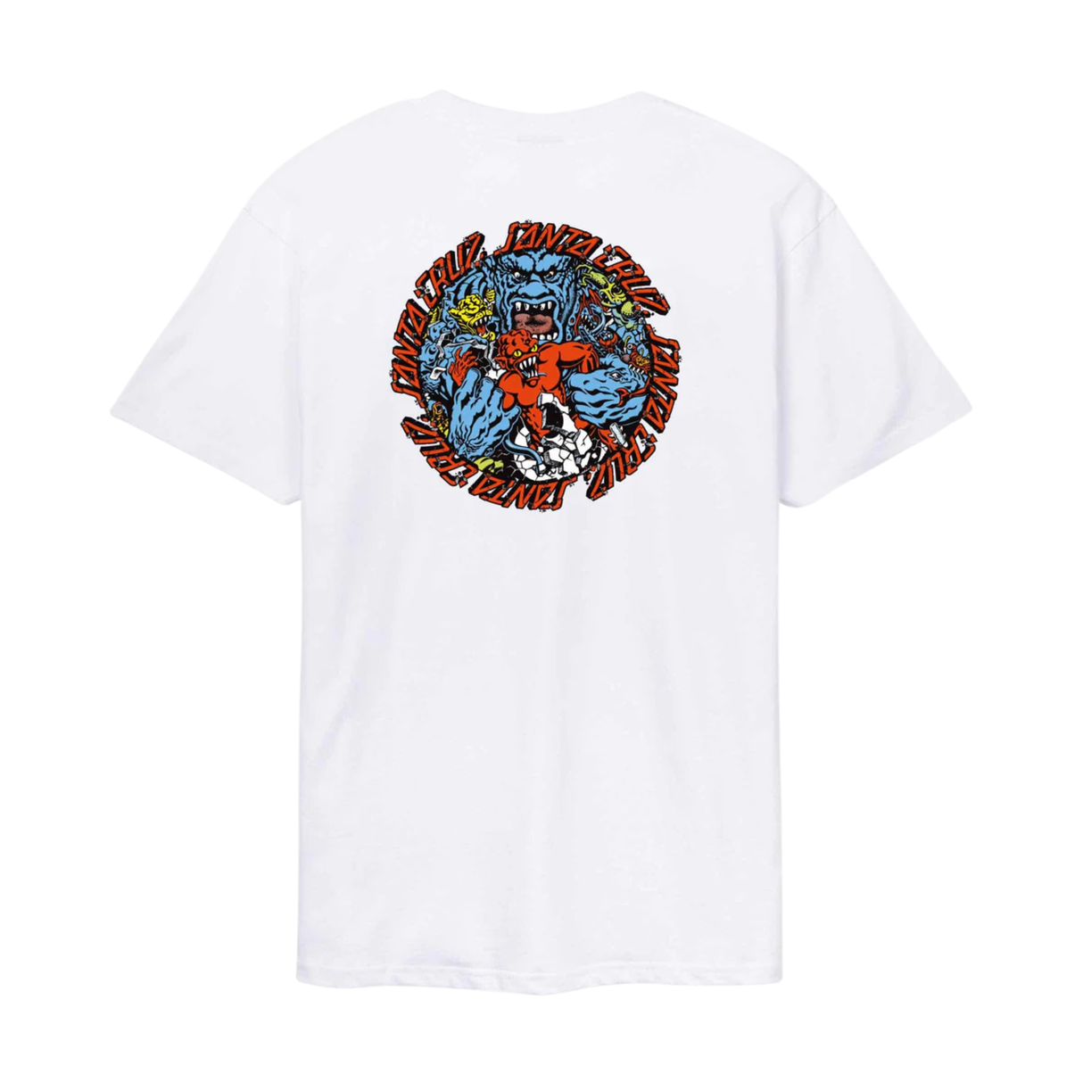 Santa Cruz Roskopp Monster Strip T-Shirt - White