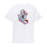 Santa Cruz Screaming Scratched Hand Stripe T-Shirt - White