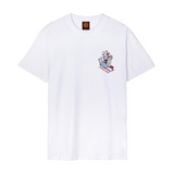 Santa Cruz Screaming Scratched Hand Stripe T-Shirt - White