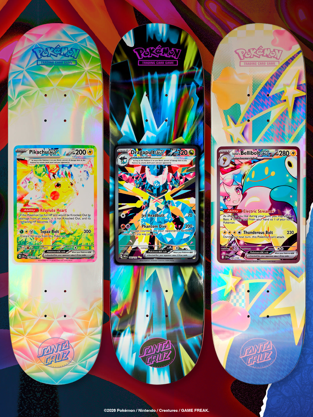 Santa Cruz x Pokemon Blind Bag Skateboard Deck 8" - Multi