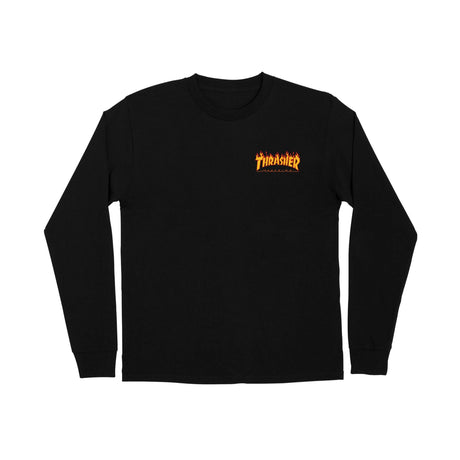 Santa Cruz x Thrasher Flame Dot Long Sleeve T-Shirt - Black