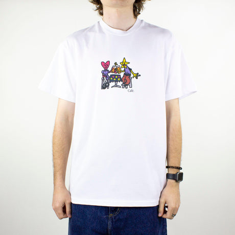 Skateboard Cafe Cheers T-Shirt - White