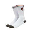 Spitfire Bighead Fill Emb Socks - White/ Olive / Red