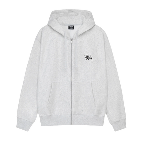 Stussy Basic Zip Hoodie - Ash Heather