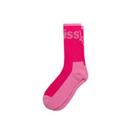 Stussy Logo Jacquard Trail Crew Socks - Pink