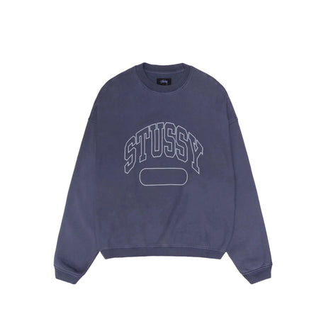 Stussy Varsity Oversized Crew Sweatshirt - Washed Blue