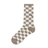 Vans Check Crew Socks - Beige / Brown