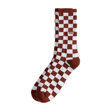 Vans Check Crew Socks - Rust Bronze