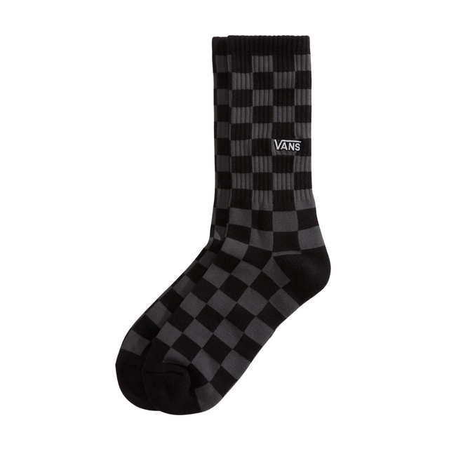 Vans Checkerboard Crew Socks - Black / Grey