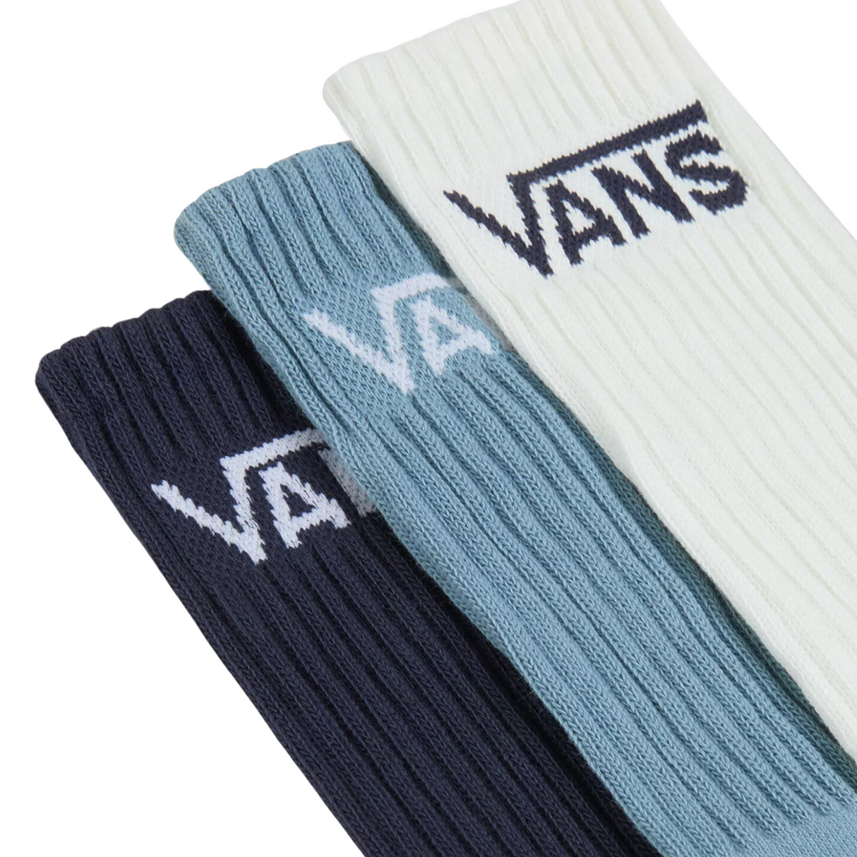 Vans Classic Crew 3 Pack Socks - Blue / Blue / White