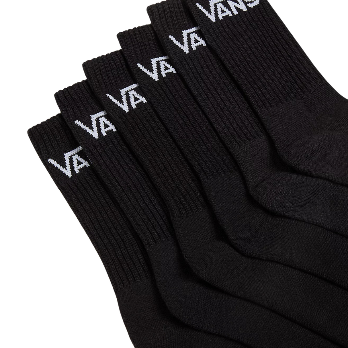 Vans Classic Crew 6 Pack Socks - Black