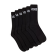 Vans Classic Crew 6 Pack Socks - Black