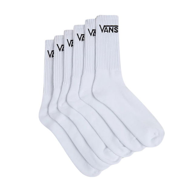 Vans Classic Crew 6 Pack Socks - White