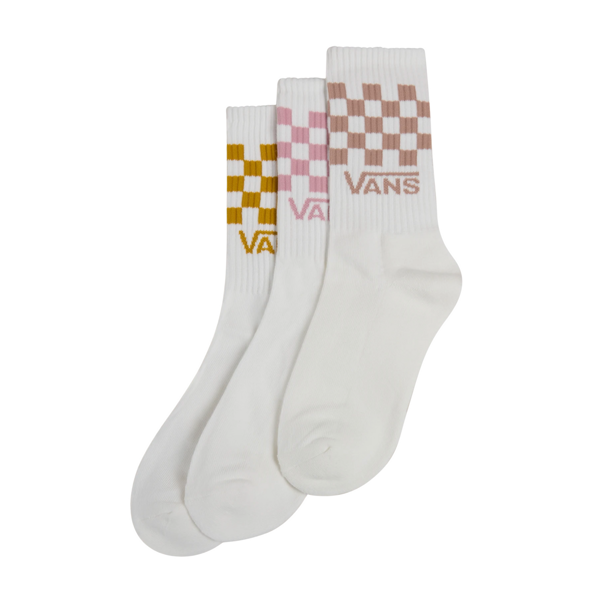 Vans Classic Crew Check 3 Pack Socks - (Check) Pink Dawn