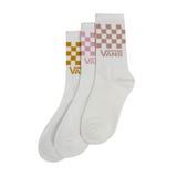 Vans Classic Crew Check 3 Pack Socks - (Check) Pink Dawn