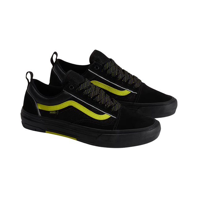 Vans Old Skool Wafflecup Shoes - Reflective Black / Lime