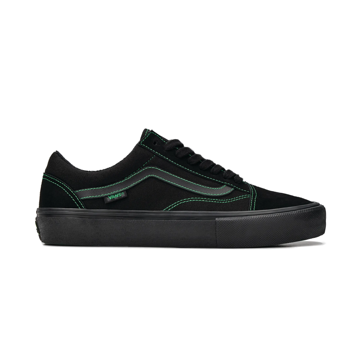 Vans Skate Old Skool Shoes - Black / Black / Green