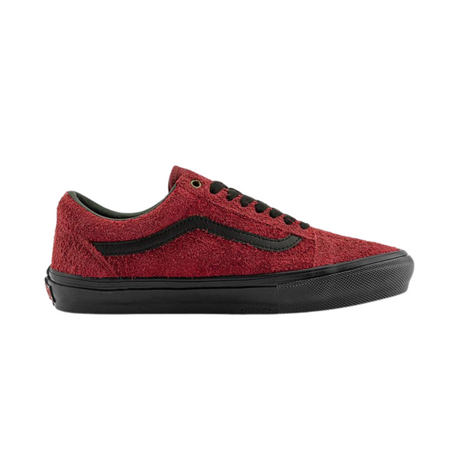 Vans Skate Old Skool Shoes - Hairy Suede Black / Burgundy