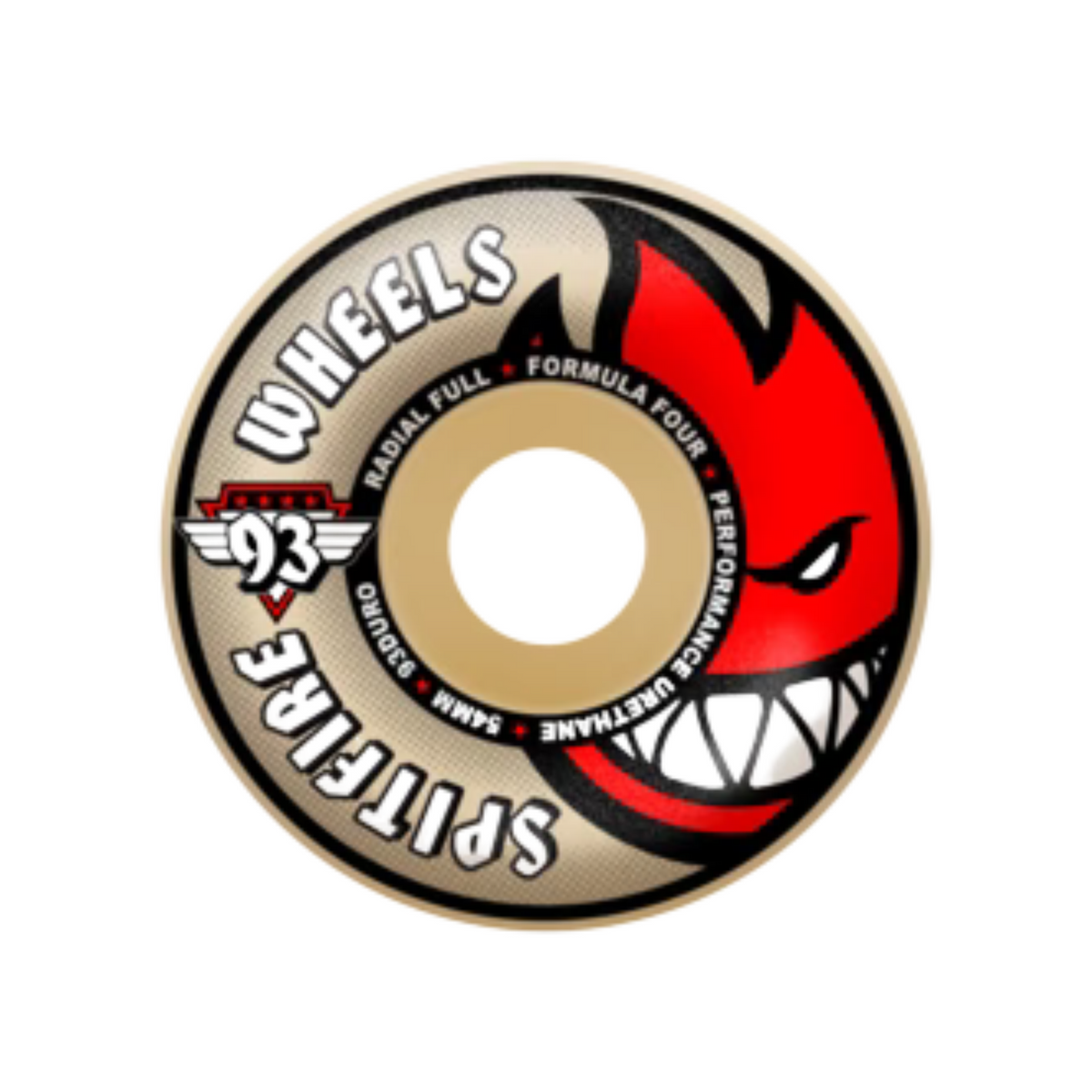 Spitfire Formula Four Radial Full 93DU Skateboard Wheels - Red / 54MM