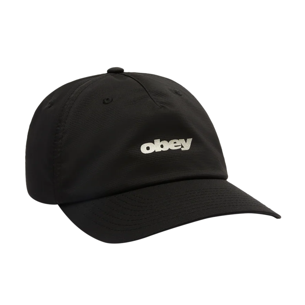 OBEY Stride 5 Panel Strapback Cap Hat - Black