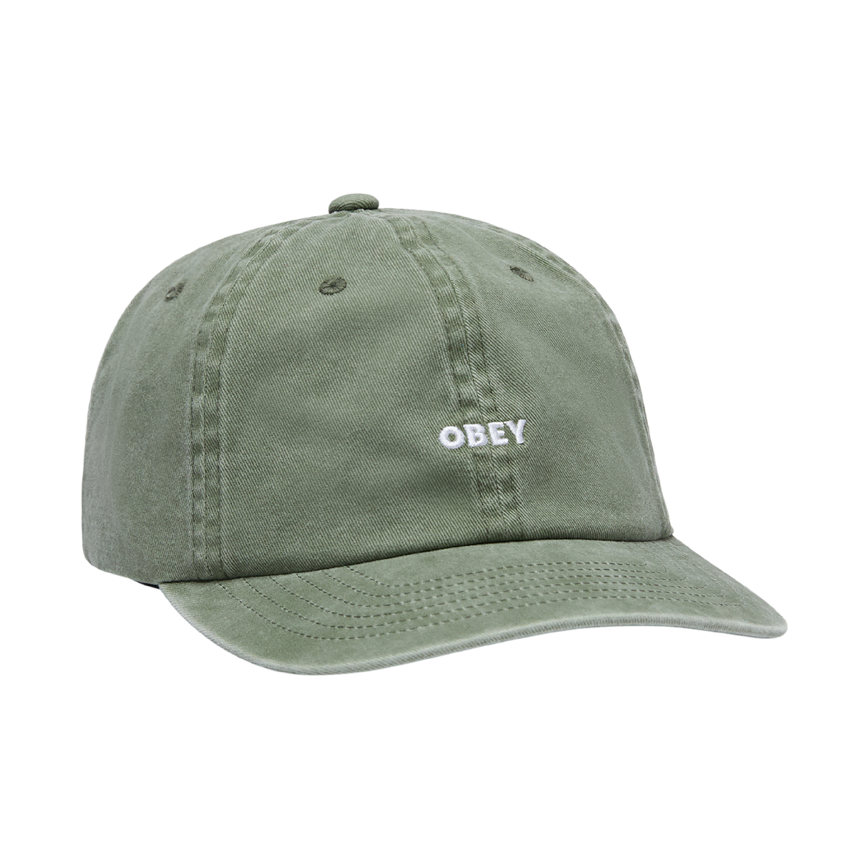 OBEY Pigment Bold 6 Panel Strapback Cap Hat - Pigment Olive