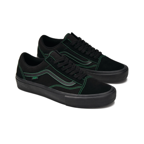 Vans Skate Old Skool Shoes - Black / Black / Green