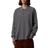 Carhartt WIP L/S Waffle Rugby Shirt - Black (garment dyed)
