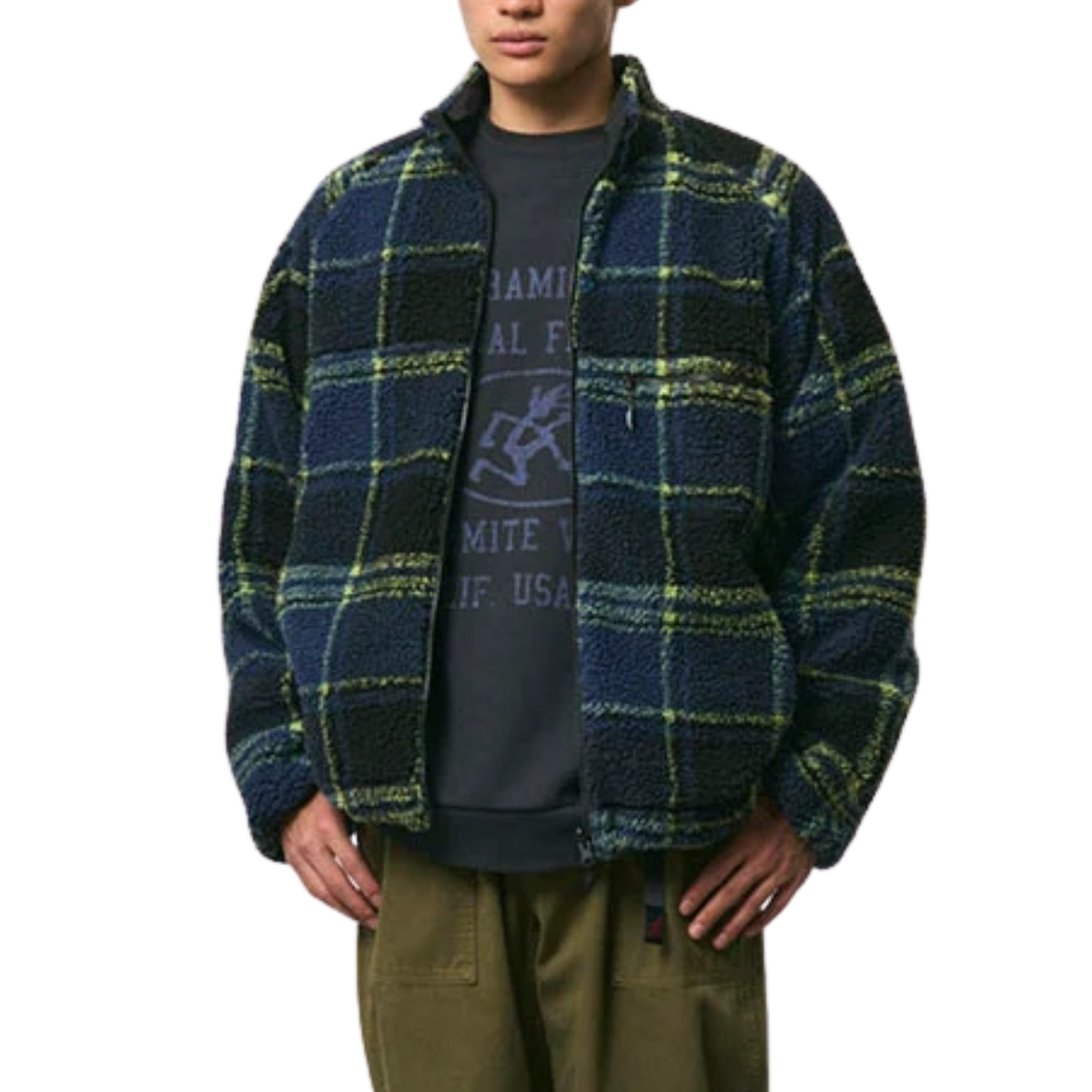 Gramicci Reversible Sherpa Plaid Jacket - Plaid