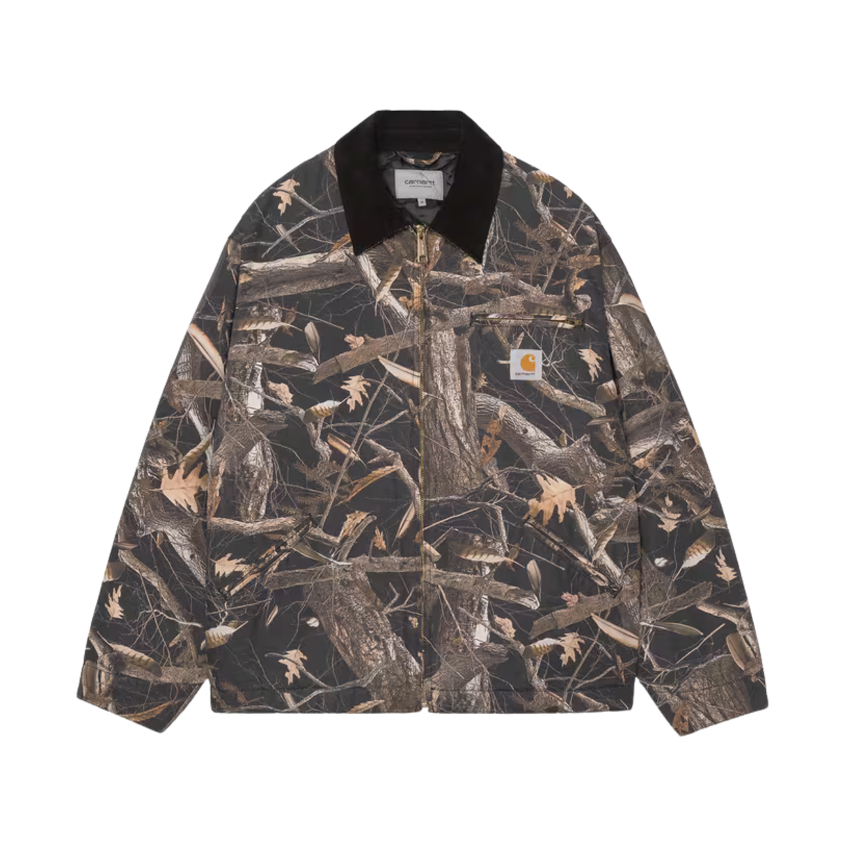 Carhartt WIP OG Detroit Jacket - Camo Feather Tree, Black, (heavy stone wash)
