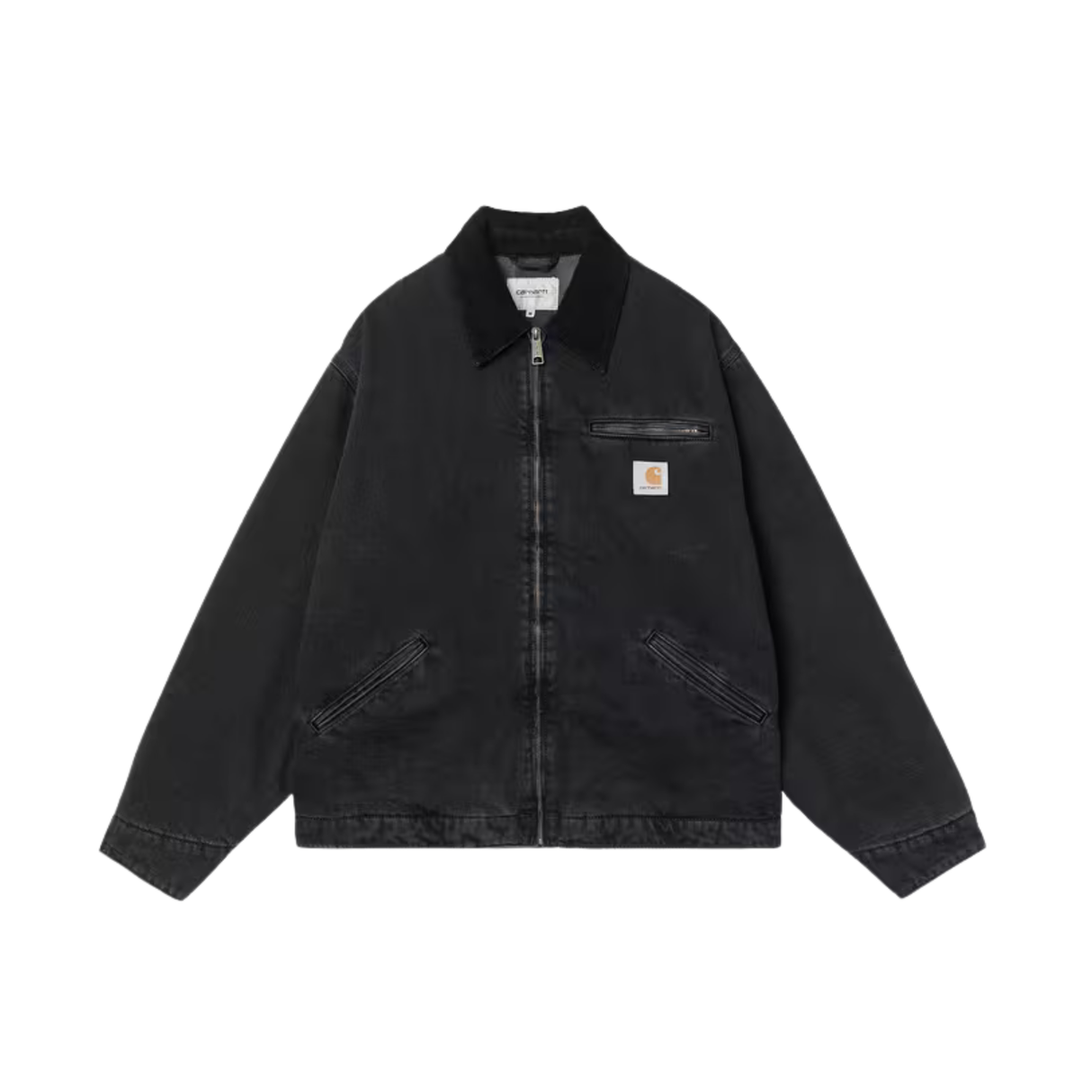 Carhartt WIP OG Detroit Jacket (Winter) - Black / Black (stone washed)