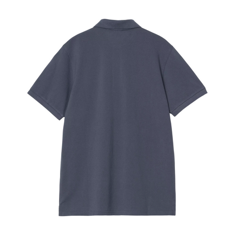 Carhartt WIP Chase Pique Polo T-Shirt - Dusky Blue / Gold