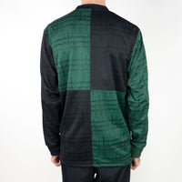 Adidas Checkered Jersey Long Sleeve T-Shirt - Collegiate Green / Black