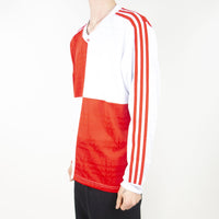 Adidas Checkered Jersey Long Sleeve T-Shirt - Vivid Red / Dash Grey