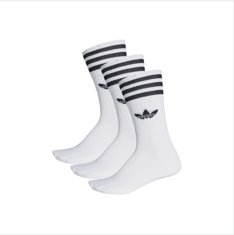 Adidas Originals Solid 3 Pack Crew Socks - White / Black