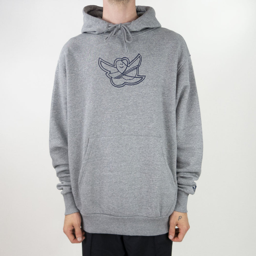 Adidas Shmoofoil Logo Hoodie - Core Heather / Collegiate Navy