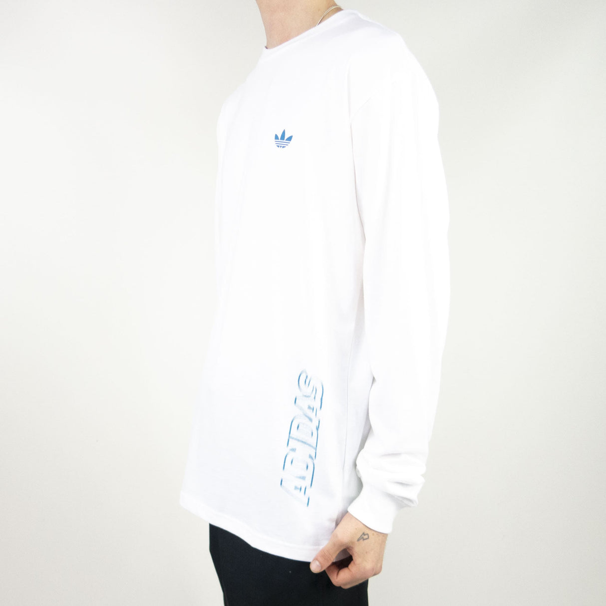 Adidas Speed Long Sleeve T-Shirt - White / Sonic Aqua