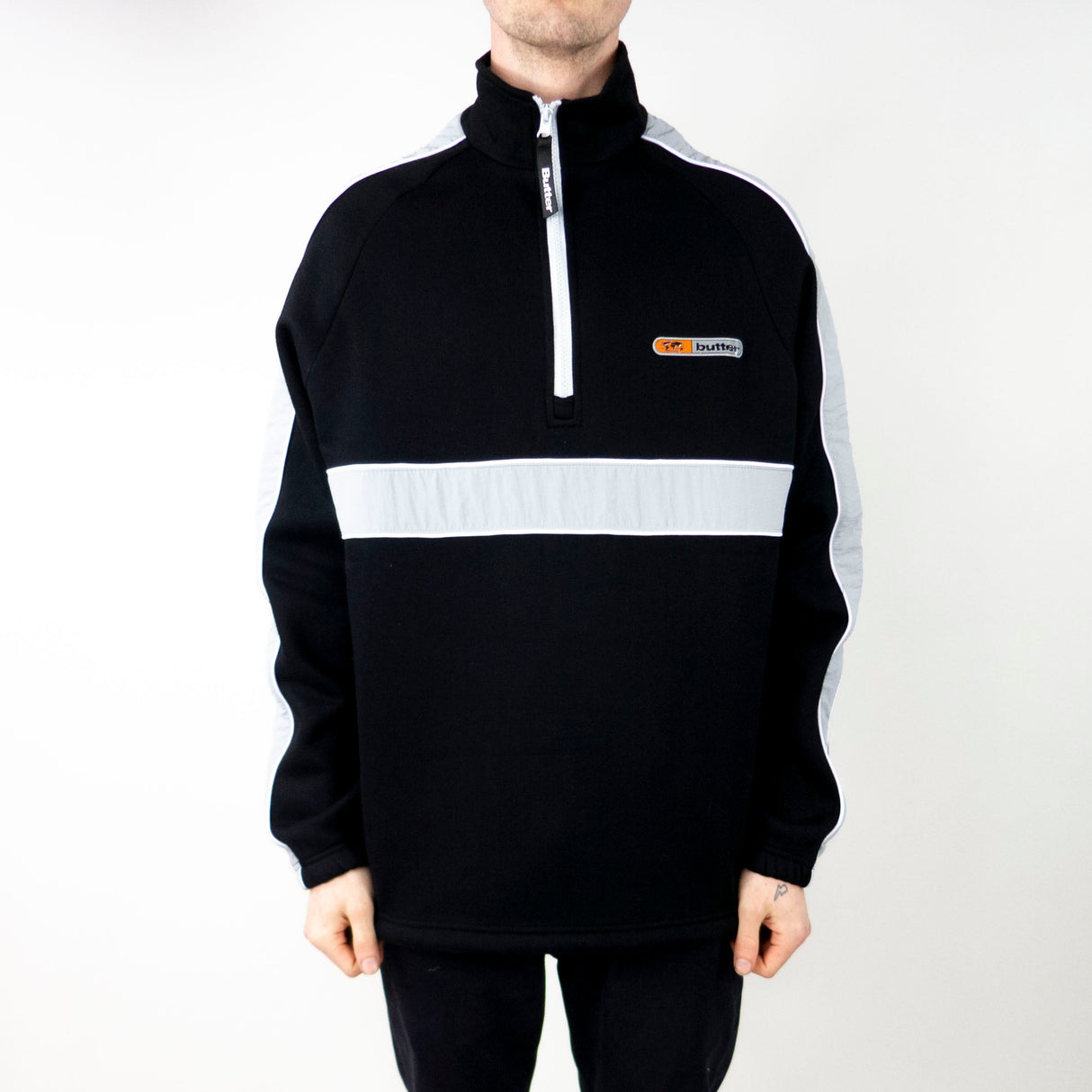 Butter Goods Motion 1/4 Zip Pullover Sweatshirt - Black