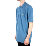 Carhartt WIP Chase Pique Polo T-Shirt - Icy Water / Gold