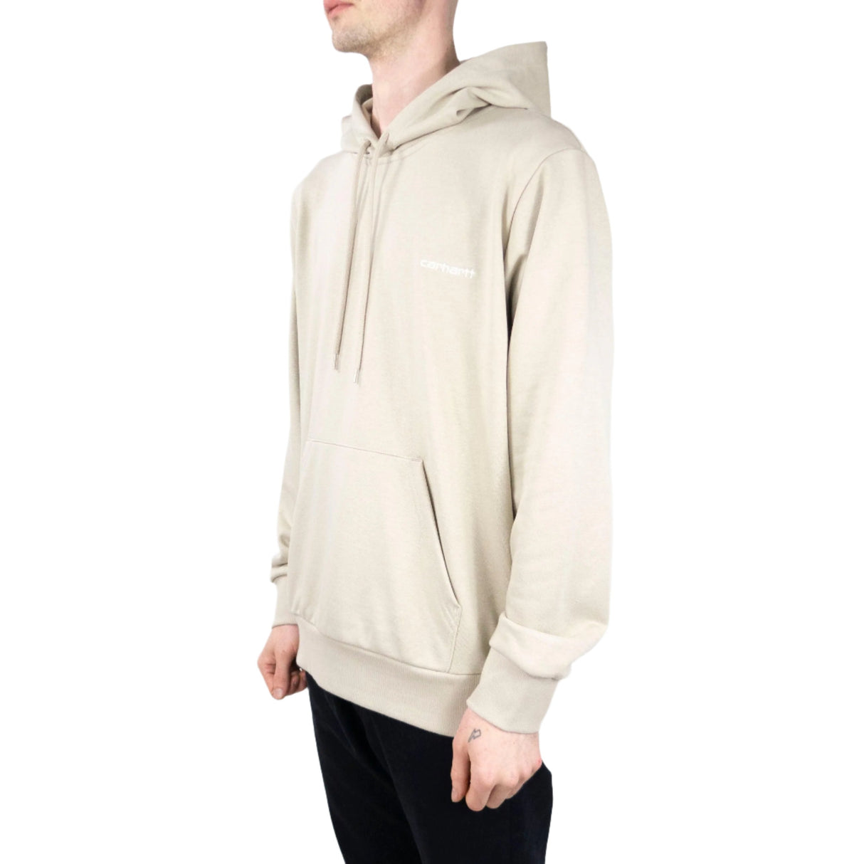 Carhartt WIP Hooded Script Embroidery Sweatshirt - Wall / White