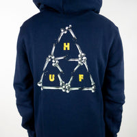 HUF Broken Bones Triple Triangle Hoodie - Navy Blazer