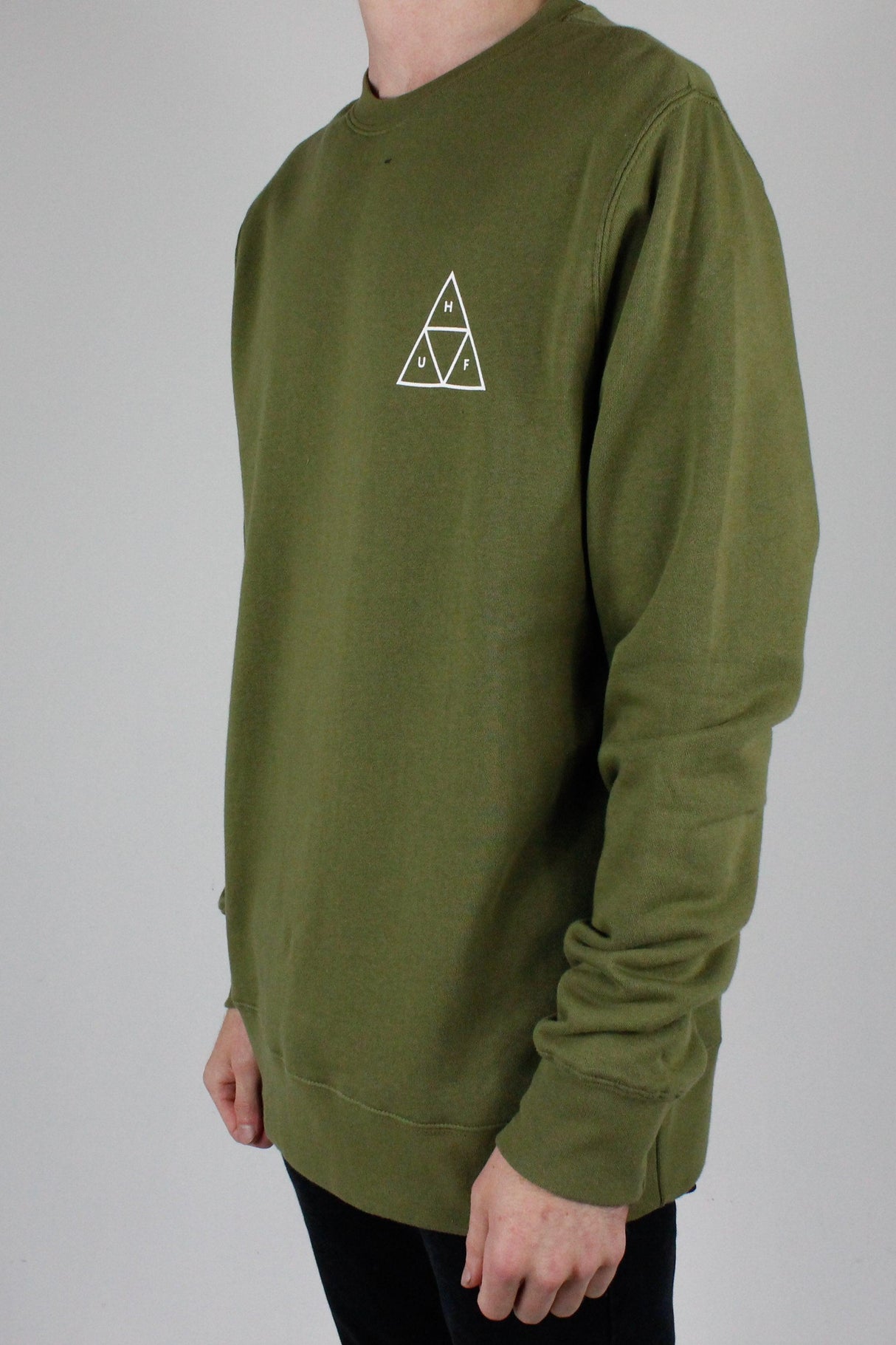 HUF Essentials TT Crew Jumper - Martini Olive