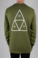 HUF Essentials TT Crew Jumper - Martini Olive