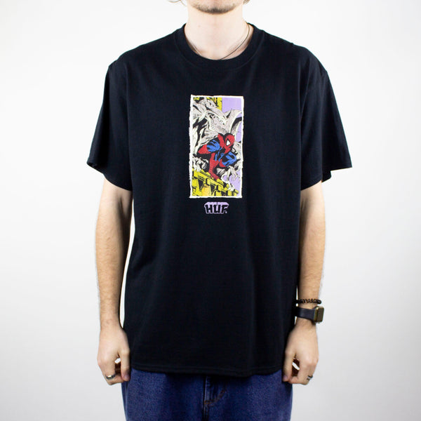 HUF x Spiderman Moody T-Shirt - Black