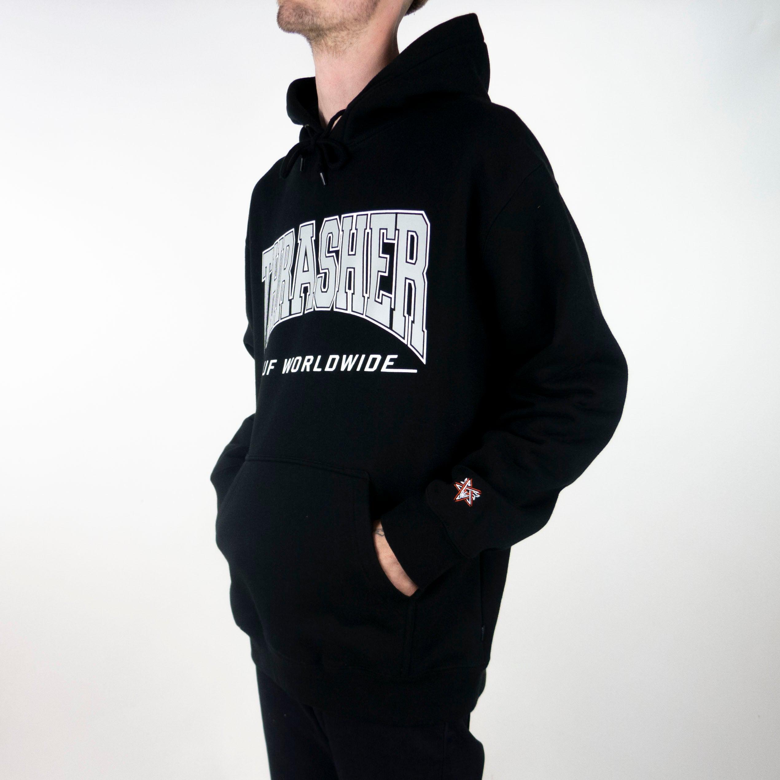 HUF x Thrasher Bayview Pullover Hoodie - Black exclusive at Remix