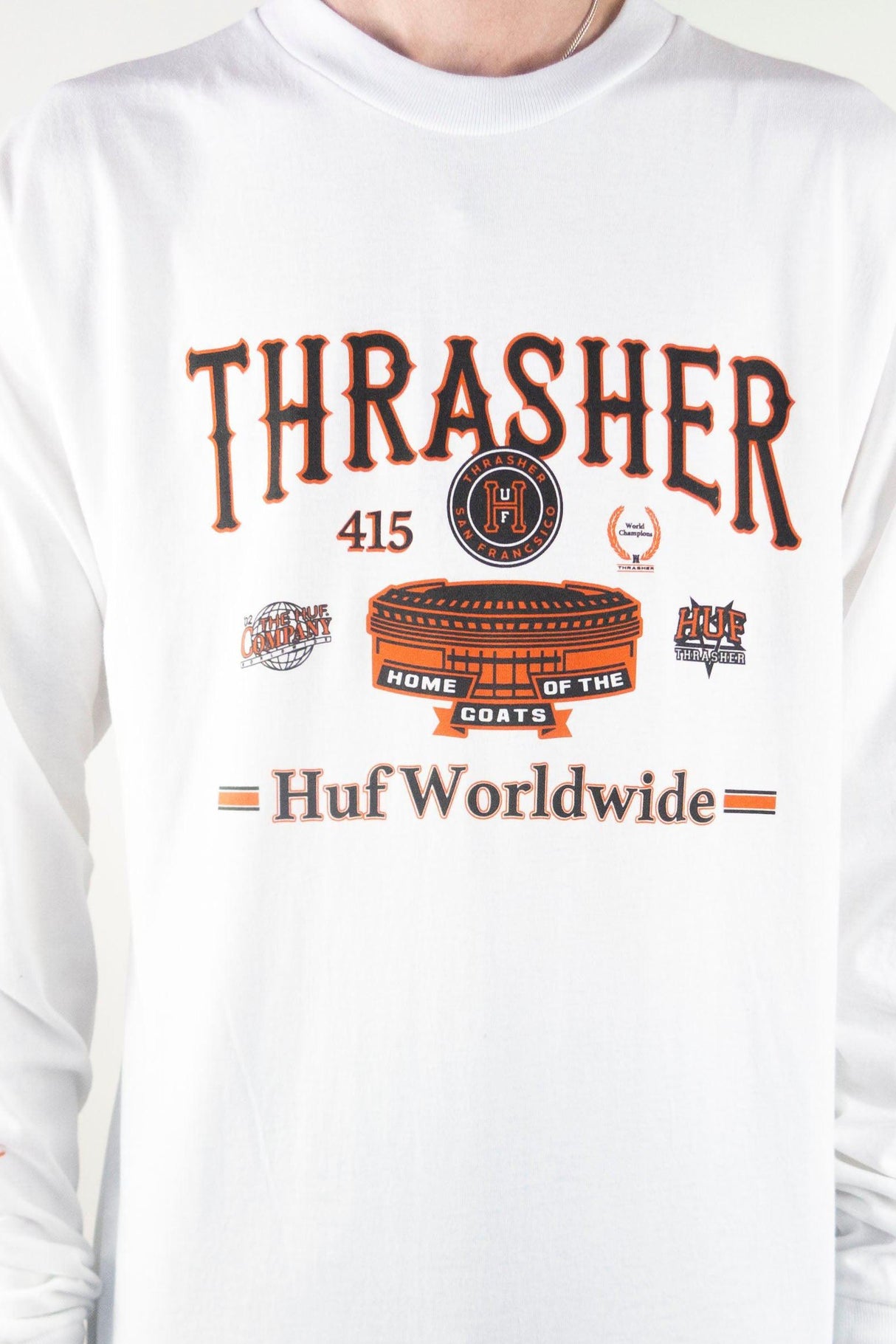 HUF x Thrasher Monteray Long Sleeve T-Shirt - White