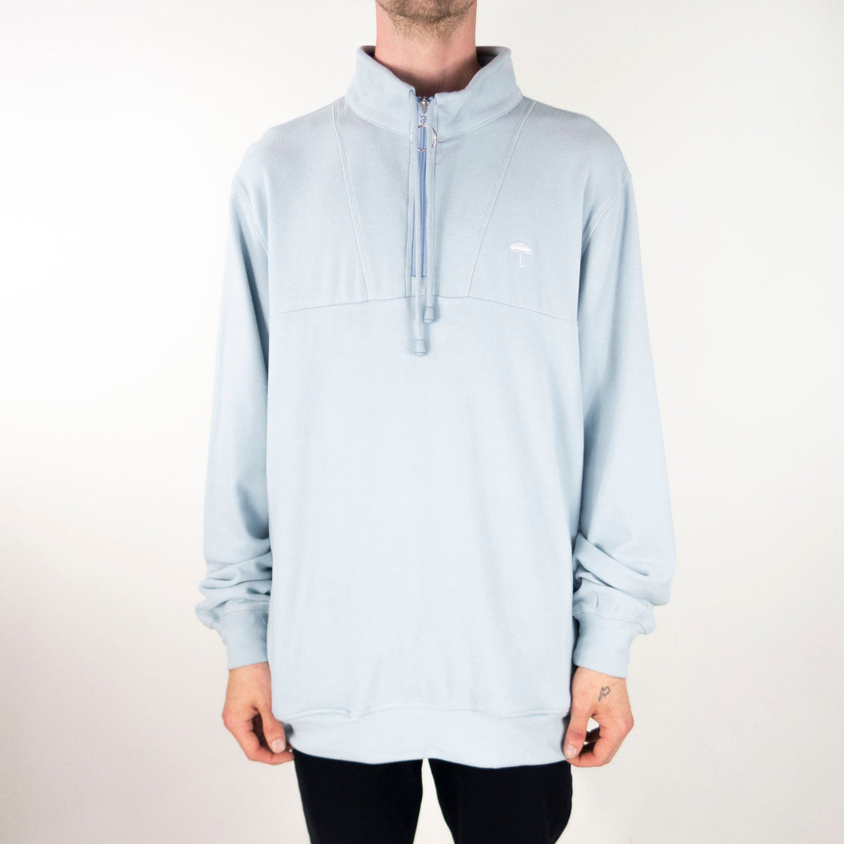 Helas Super Soft Quarter Zip Sweatshirt - Baby Blue