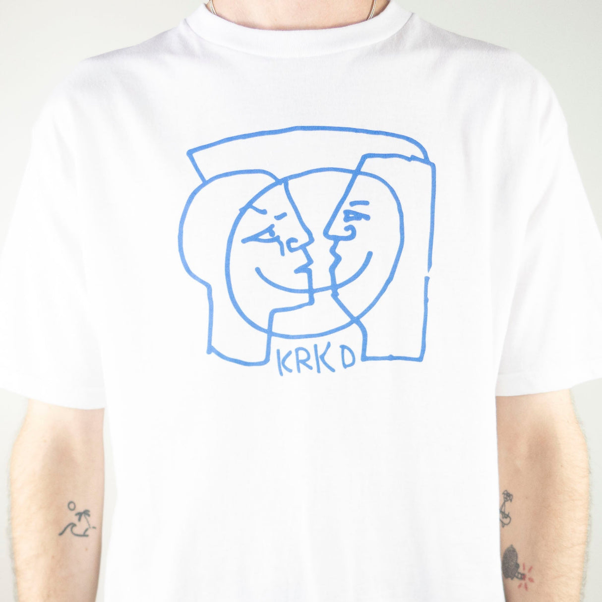 Krooked Krkd Moonsmile T-Shirt - White / Blue