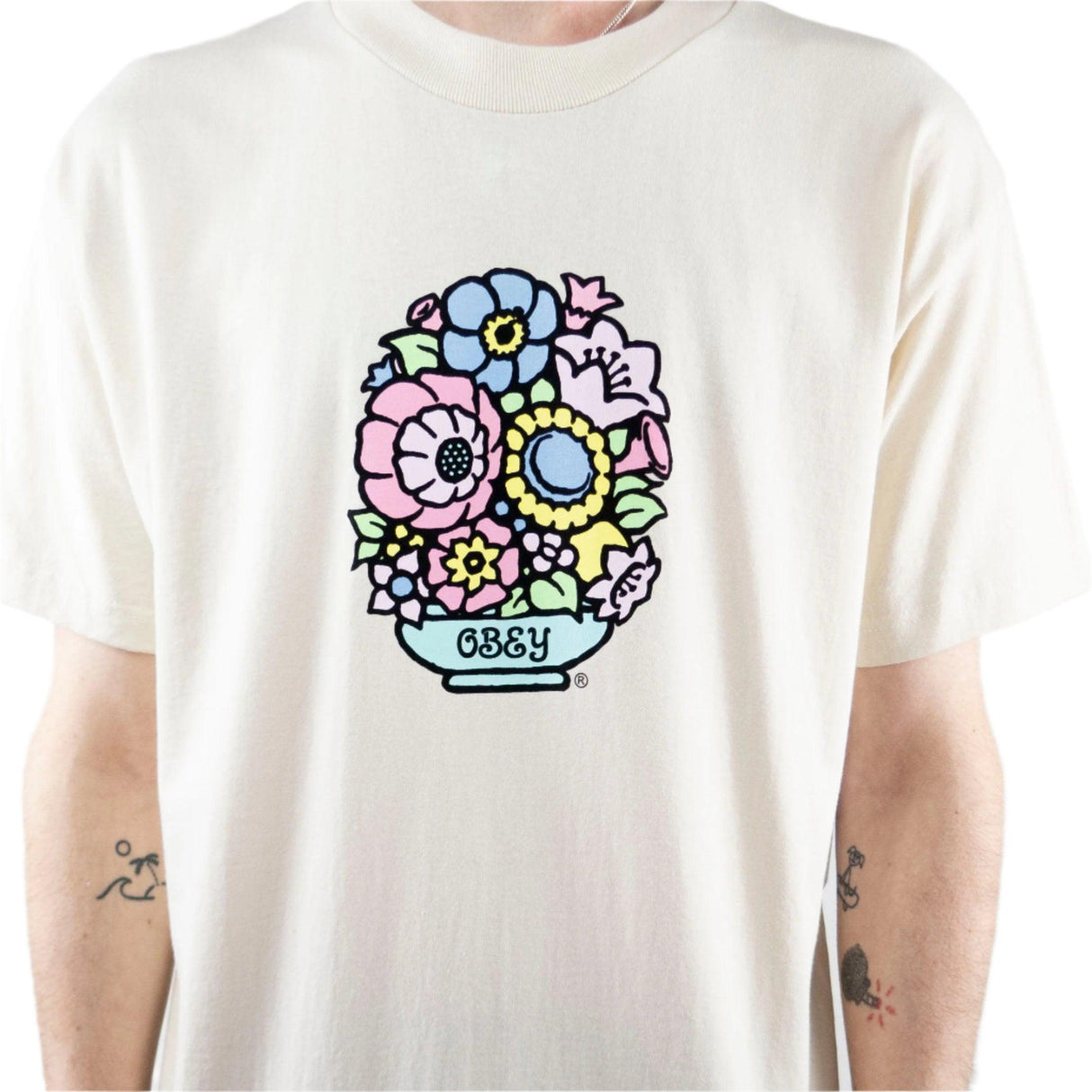 OBEY Flower Basket T-Shirt - Cream