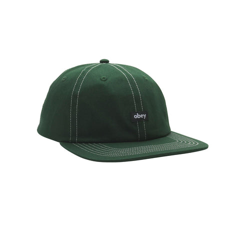 OBEY Mac 6 Panel Snapback Cap Hat - Dark Cedar